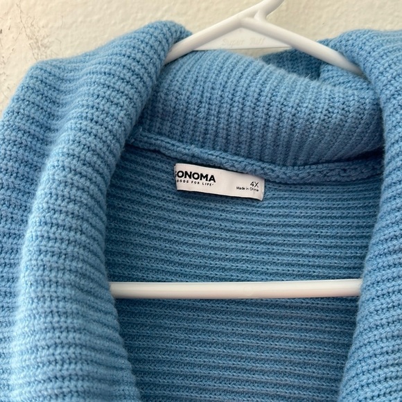 Blue Ribbed quarter zip Sweater 4x - Picture 2 of 4
